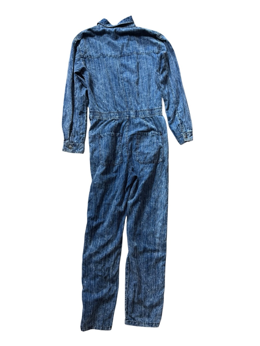 Free People We The Free Ari Denim Striped Coverall Jumpsuit size S - Picture 6 of 12
